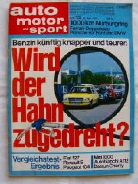 ams 13/1973 Fiat 127,Renault 5, Peugeot 104, Mini 1000