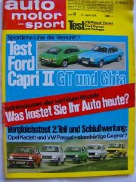 ams 9/1974 Ford Capri II GT und Ghia,VW Passat Variant