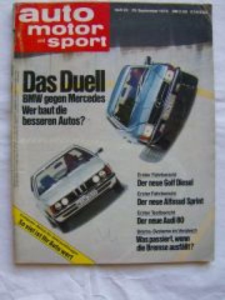 ams 20/1976 Alfasud Sprint,Golf I Diesel,Audi 80,E24 vs. R107,