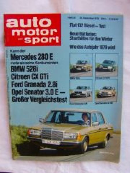 ams 26/1978 Fiat 132 Diesel, BMW 528i E12 vs. CX GTi