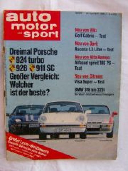 ams 13/1979 Visa Super, Golf Cabrio,Ascona 1.3,928,