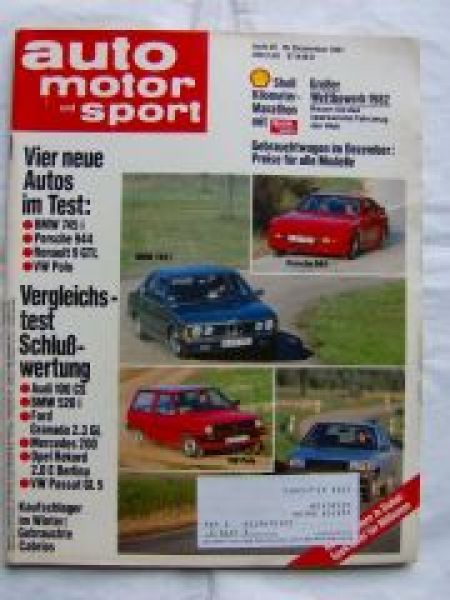 ams 25/1981 BMW 745i E23,Porsche 944,R9 GTL,VW Polo,