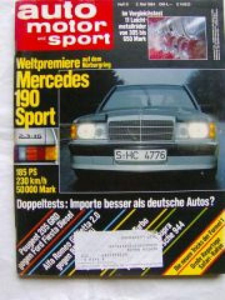 ams 9/1984 Mercedes 190E 2.3-16 W201,205GRD,Fiesta Diesel,