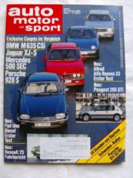 ams 4/1984 BMW M635CSi E24 vs. Jaguar XJ-S vs. 500SEC C126,