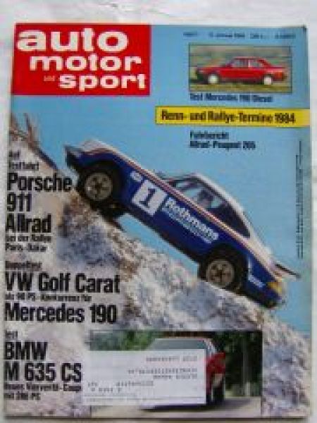 ams 1/1984 Mercedes 190D W201,BMW M 635CSI E24,