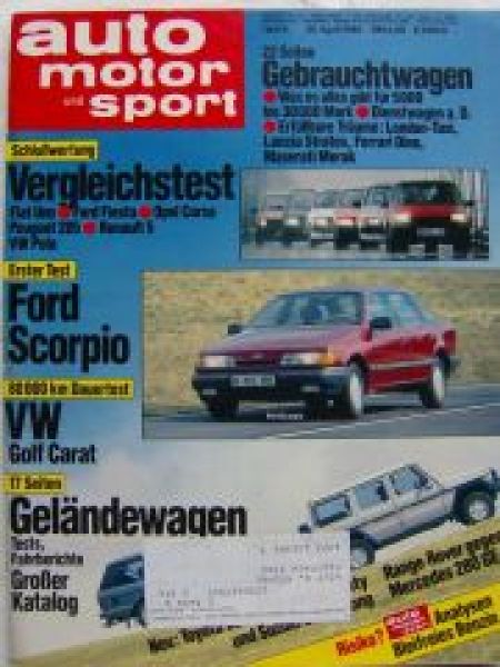 ams 9/1985 Vergleichstest (Schlußwertung) Uno,Fiesta,Corsa A,