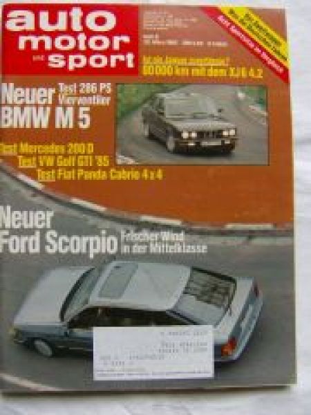 ams 6/1985 BMW M5 E28,Jaguar XJ6 4.2 Dauertest,