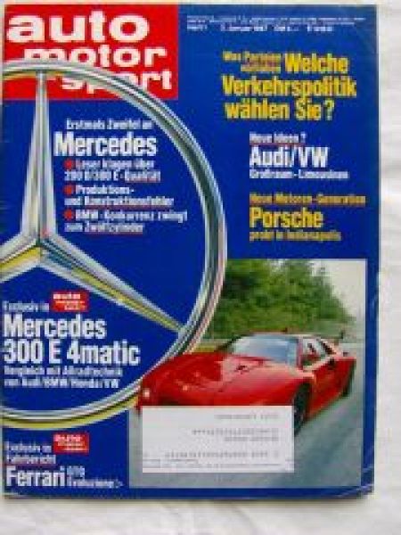 ams 1/1987Mercedes 300E 4matic vs. Audi 80 Quattro,