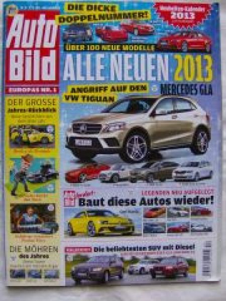 Auto Bild 52/2012 Benttley Postauto,Audi Q5 vs. GLK vs. X3 F25,