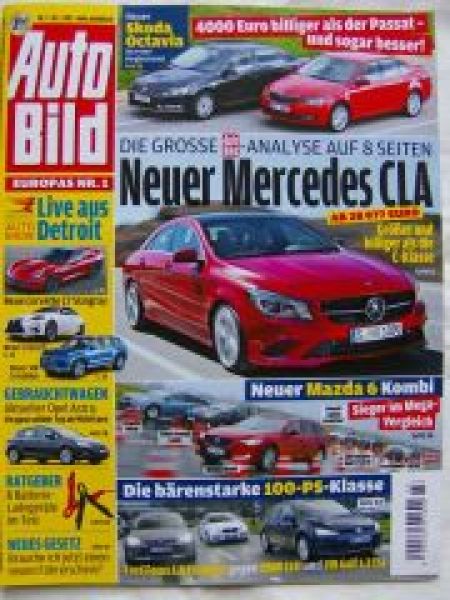 Auto Bild 3/2013 Octavia vs. Passat, C7 Stingray,Lexus IS,