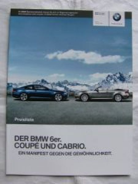 BMW 630i-650i-635d Coupè E63 Cabrio E64 Januar 2010