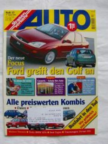 Auto Straßenverkehr 17/1998 Ford Focus,Honda Accord,