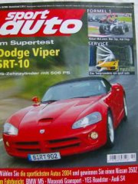 sport auto 10/2004 Dodge Viper SRT-10,Aston Martin Vanquish S,