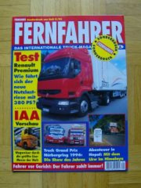 Fernfahrer 9/1996 Renault Premium HR 385.18T Test