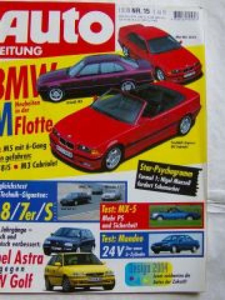 Auto Zeitung 15/1994 BMW m5 E34,M3 E36 Cabrio,318is E36,