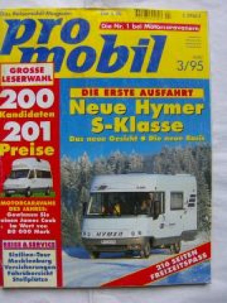 pro mobil 3/1995 Hymer S-Klasse,LMC I 6900,Sprinter Reimo Milano