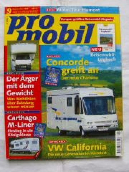 pro mobil 9/1999 Carthago M-Liner,VT T4 California Härtetest,