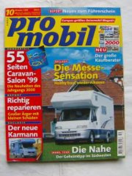 pro mobil 10/1999 Hobby AK,Laika Kreos,La Strada Fly,Bahia Tropi