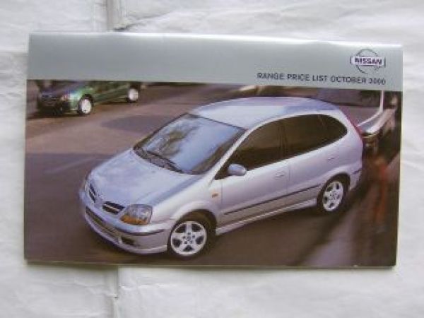 Nissan Range Price List October 2000 Skyline GT-R,New Almera,