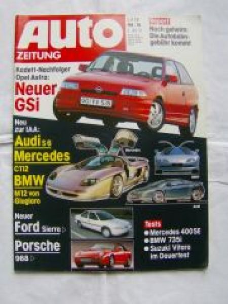 Auto Zeitung 15/1991 Mercedes 400SE W140 vs. 735i E32,Ford Fiest