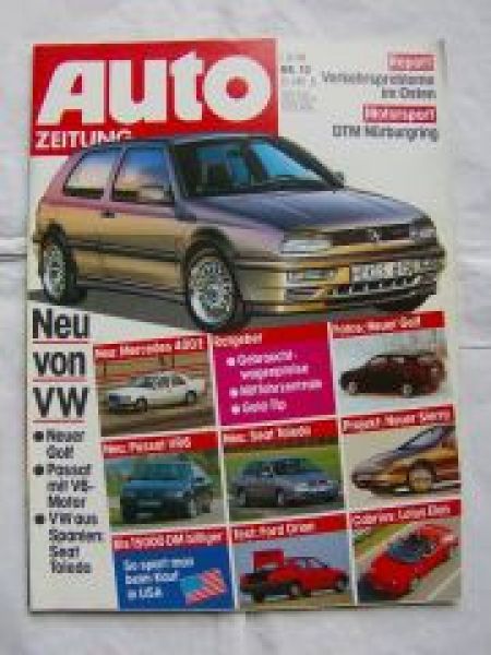 Auto Zeitung 10/1991 VW Passat VR6,400E W124,Orion,Toledo,