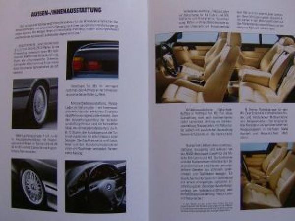 BMW M3 E30 +M3 Cabriolet M5 E34 Sonderausstattungen 9/1990