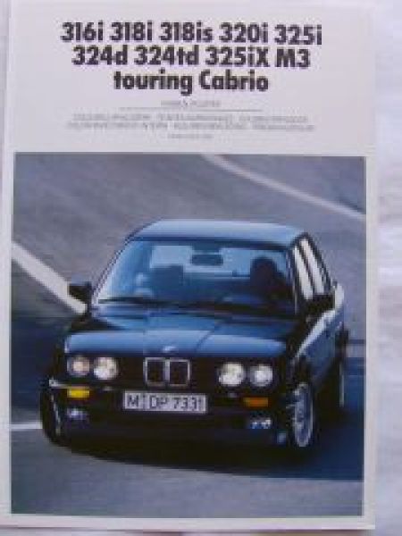 BMW 316i-325i,324d-td,M3 +touring +Cabrio März 1990