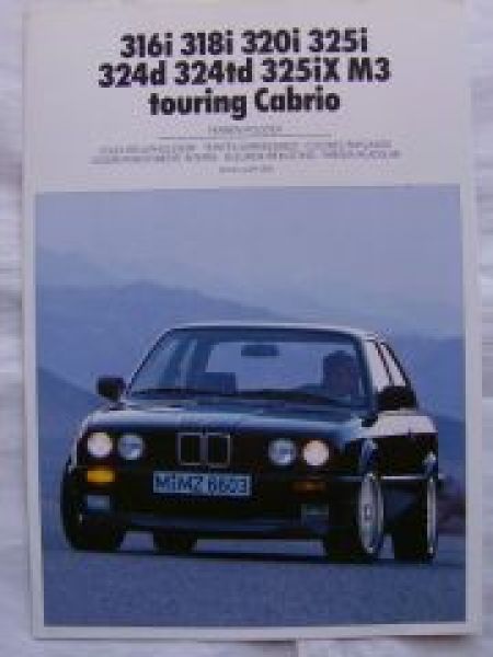 BMW 316i-325i/iX,324d/td M3 +touring +Cabrio E30 März 1989