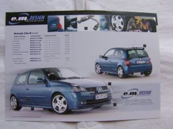 e.m. Design Renault Clio B Facelift Prospektblatt NEU