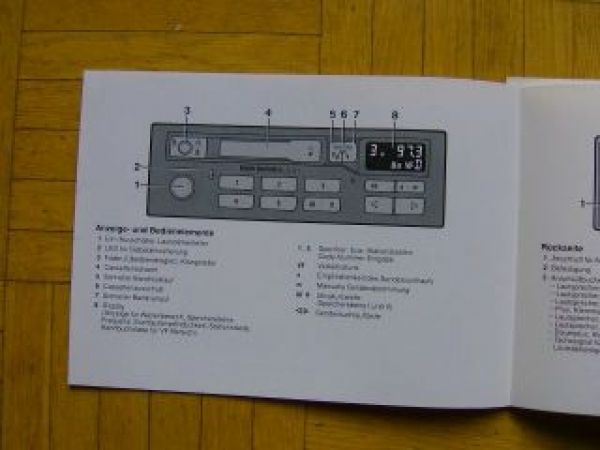 BMW Autoradio Bavaria C3 8/1991 Anleitung