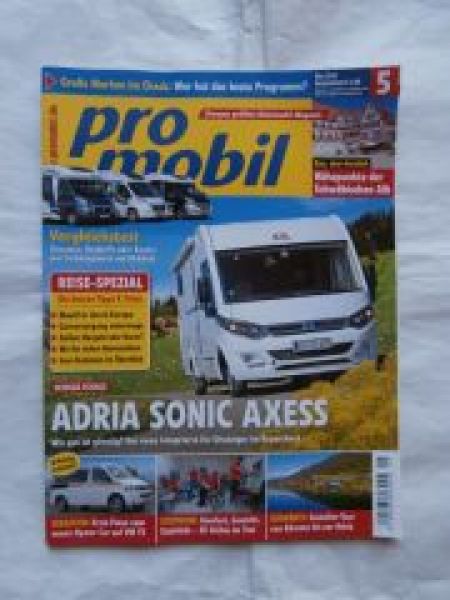 pro mobil 5/2013 Adria Sonic Axess,VW T5 Hymer Car,Adria Twin SP