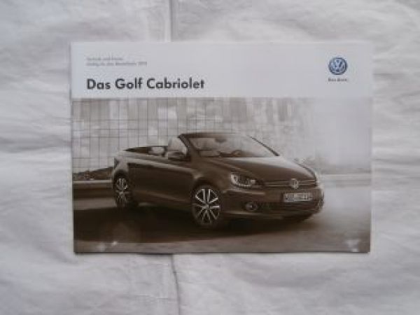 VW Golf7 Cabriolet TSI TDI 4.Oktober 2012 NEU