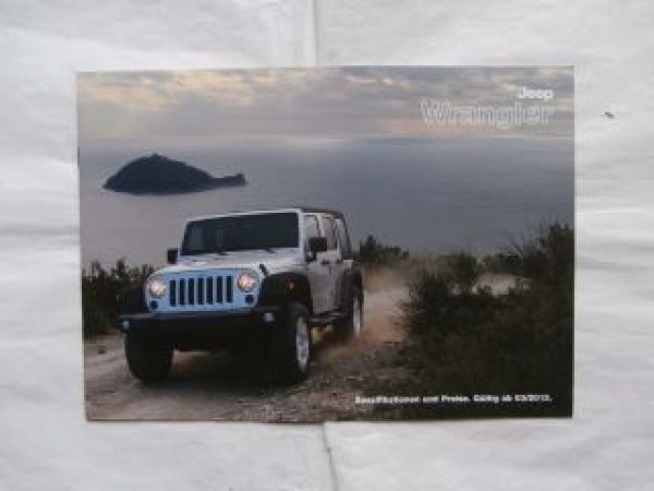 Jeep Wrangler Preisliste März 2013 +Unlimited NEU