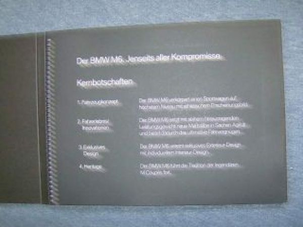 BMW Fotomappe M6 Coupe E63 intern Vorstellung