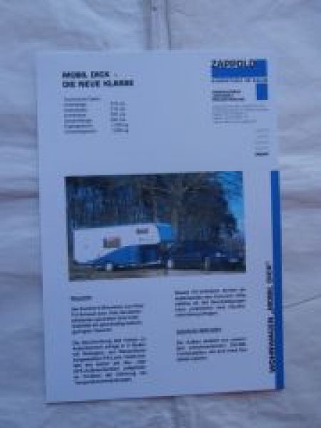 Zappold Mobil Dick Wohnwagen Anhänger Prospekt