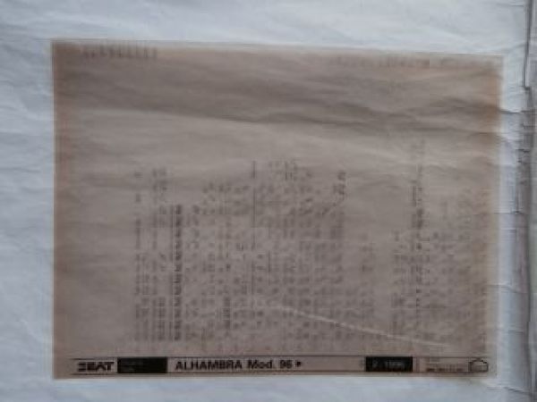 Seat Alhambra Mo.96- 1-1996 Teilekatalog Microfiche