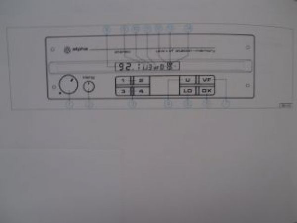 VW Radioanlage alpha Juli 1991 Rarität