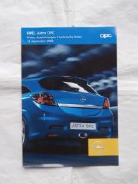 Opel Astra OPC 13. September 2005 NEU Rarität