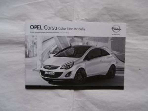 Opel Corsa D Color Line Modelle 18.Juni 2012 NEU