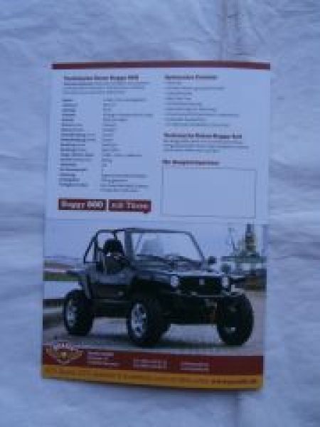 Quadix Buggy 800 2WD 4WD Prospekt 2013 NEU