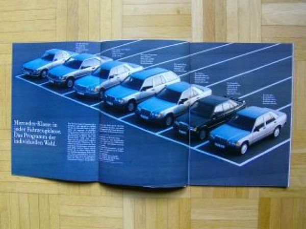 Mercedes Benz PKW W201 W124 W126 R107+G Prospekt 10/1985