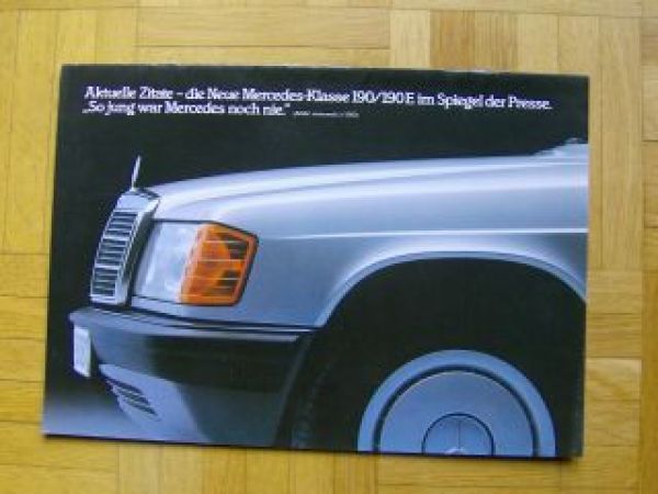 Mercedes Benz W201 190/190E Pressezitate 1/1983 Prospekt