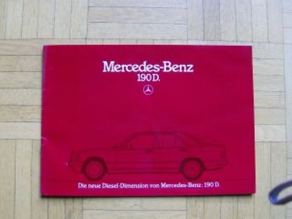 Mercedes Benz W201 190D 8/1983 Prospekt Rarität