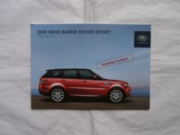 Land Rover Range Rover Sport Vorläufige Preisliste Juni 2013