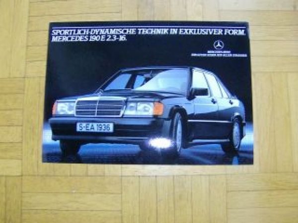 Mercedes Benz W201 190E 2.3-16  August 1983 Prospekt
