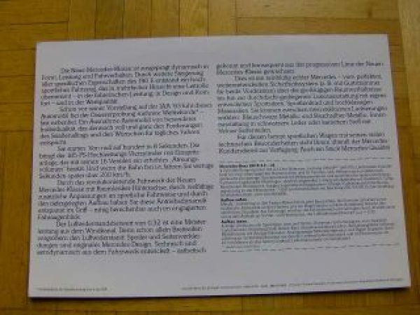 Mercedes Benz W201 190E 2.3-16  August 1983 Prospekt