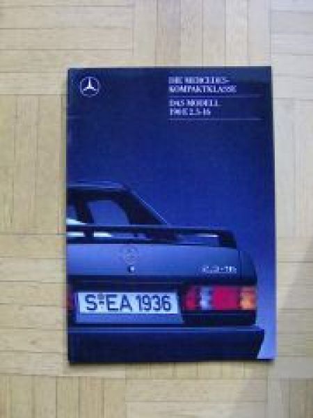 Mercedes Benz W201 190E 2.3-16 Prospekt August 1987 Rarität