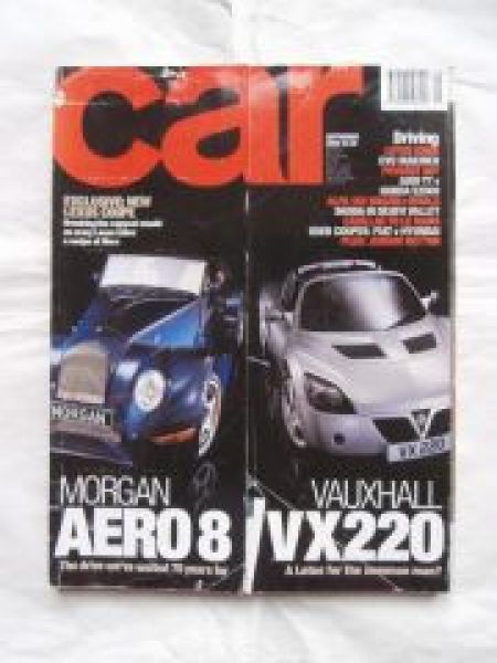 car magazine 9/2000 Morgan Aero 8 vs. Vauxhall VX220,TT vs. S200