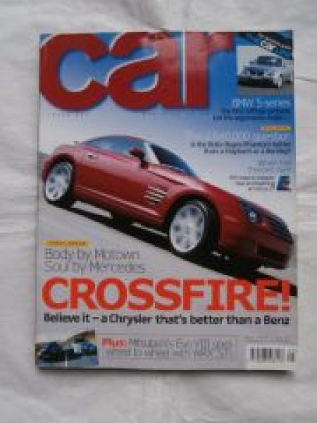 car 5/2003 Crysler Crossfire, 5-series E60,Mitsubishi Evo VIII v