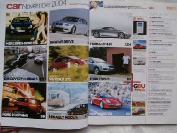 car 11/2004 Golf GTI, Ferrari F430, Renault Modus, Boxster,Focus